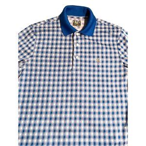 Izod Golf Royal Blue White Checked‎ Men's Size Small
